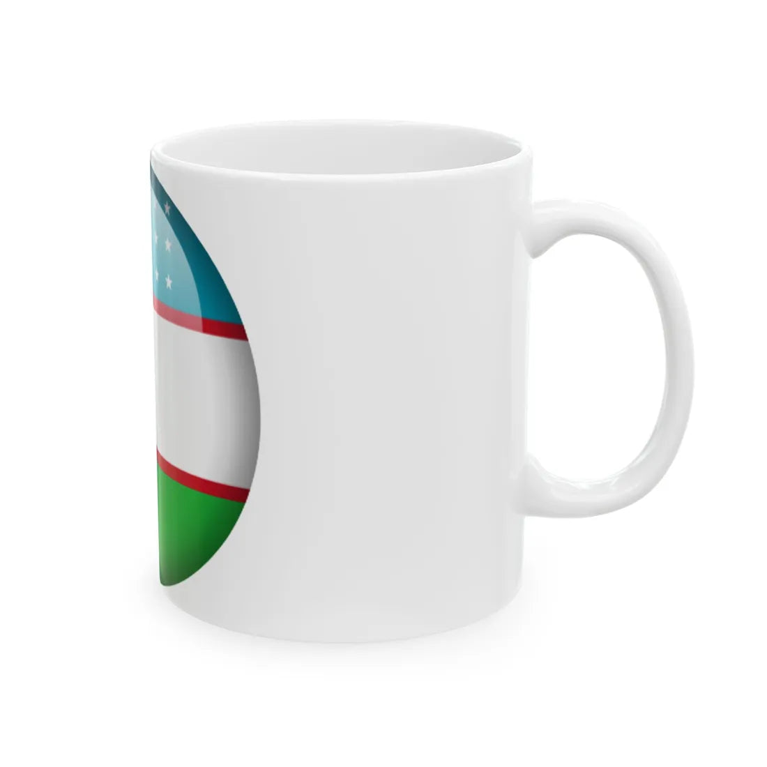 Flag orb Uzbekistan (Uzbekistan) White Coffee Mug - Go Mug Yourself