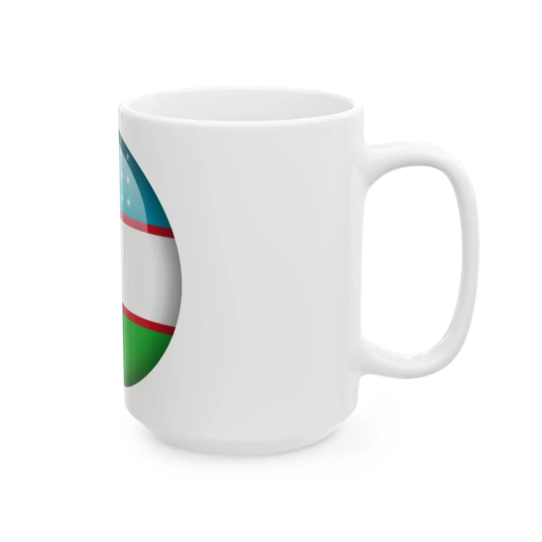 Flag orb Uzbekistan (Uzbekistan) White Coffee Mug - Go Mug Yourself
