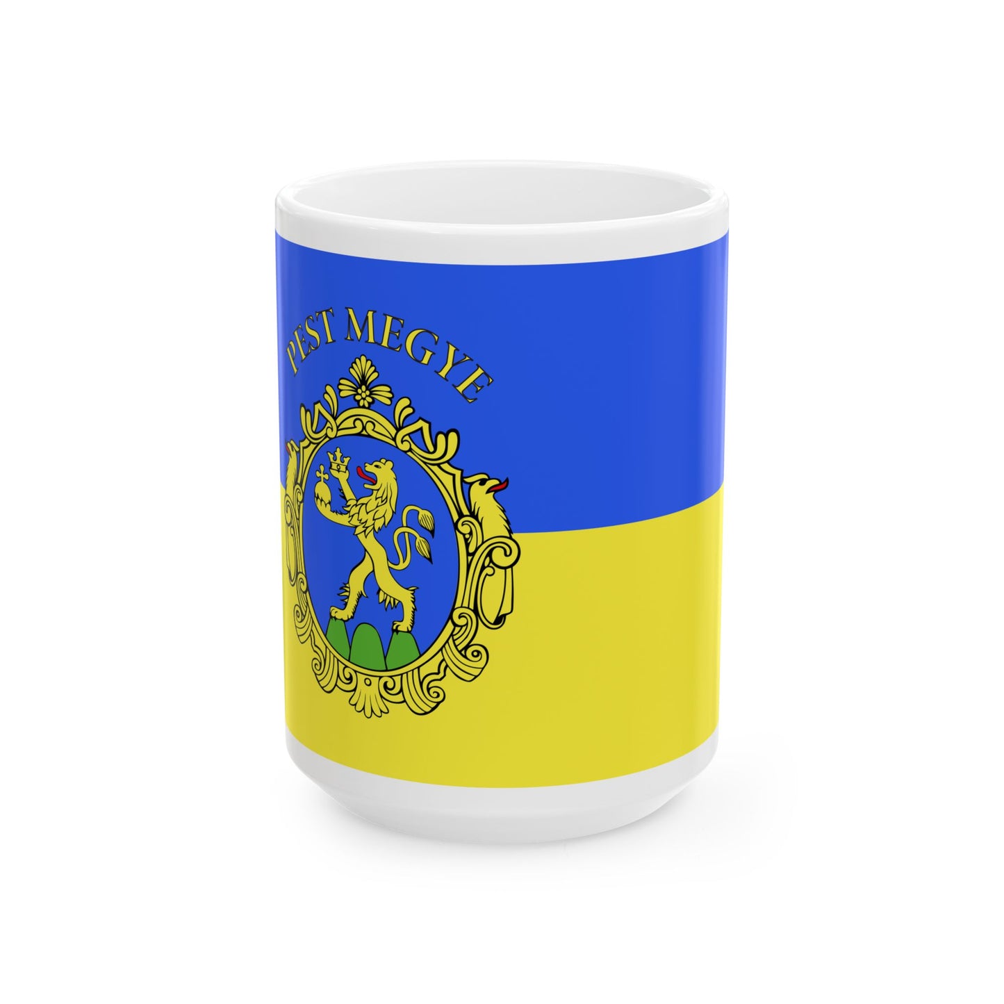 FLAG-Pest-megye (Hungary) White Coffee Mug-15oz-Go Mug Yourself