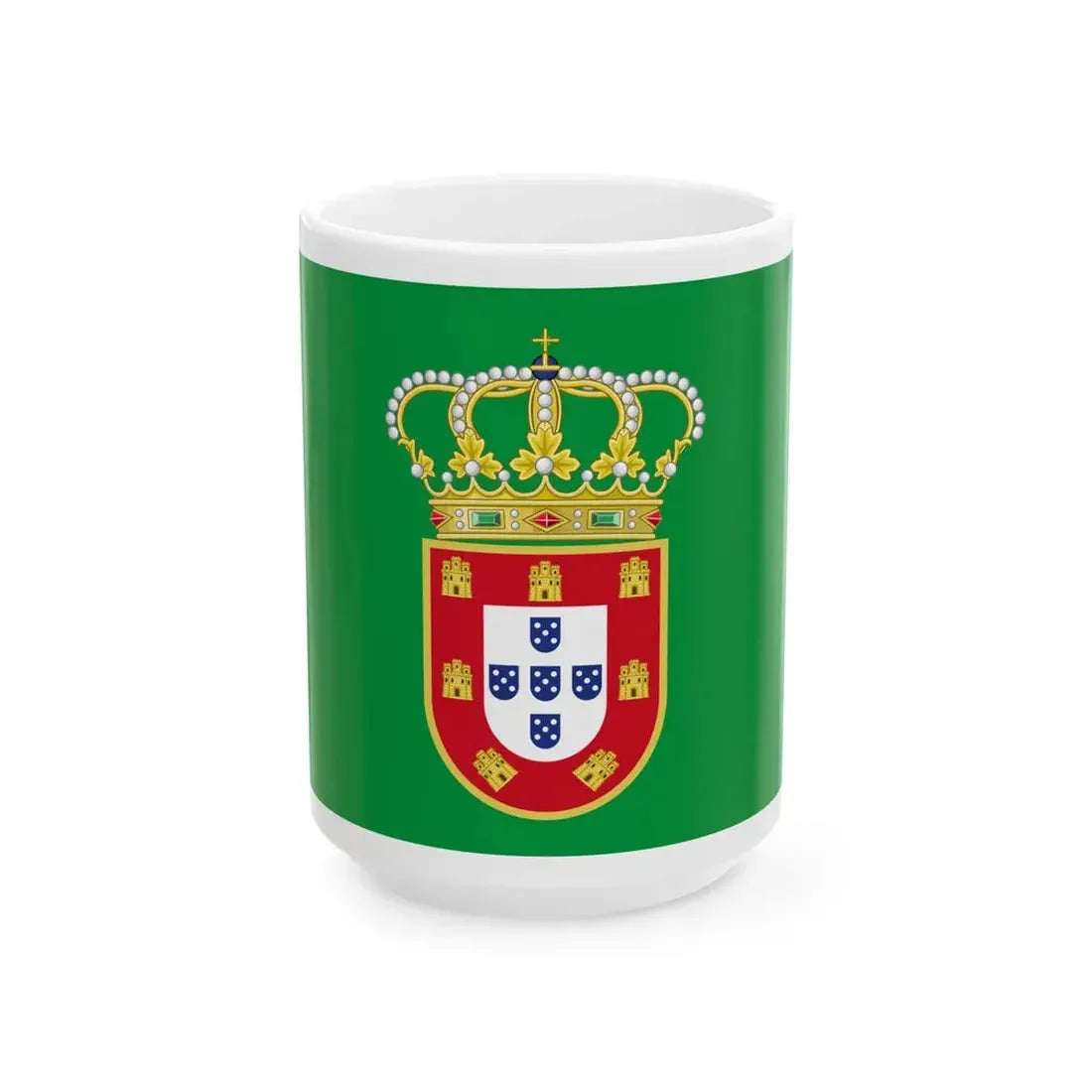 Flag Peter II of Portugal (Portugal) White Coffee Mug 15oz - Go Mug Yourself