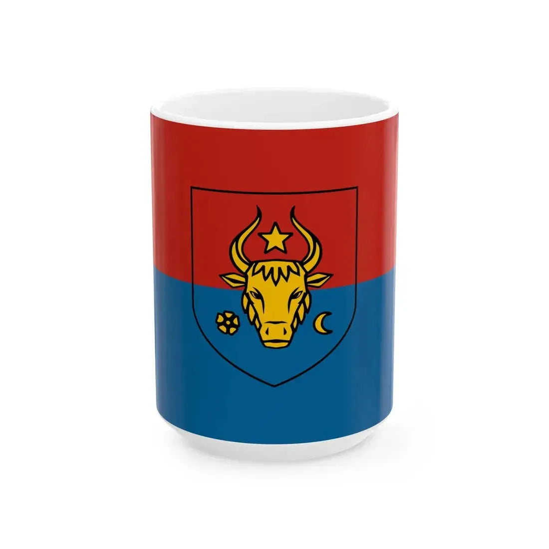Flag project proposed by the communists of Moldova (Moldova) White Coffee Mug 15oz - Go Mug Yourself