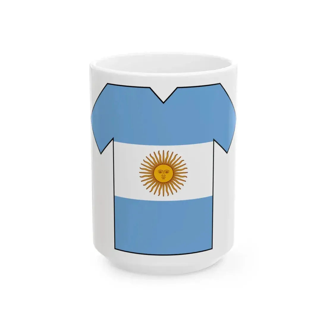 Flag shirt of Argentina (Argentina) White Coffee Mug 15oz - Go Mug Yourself