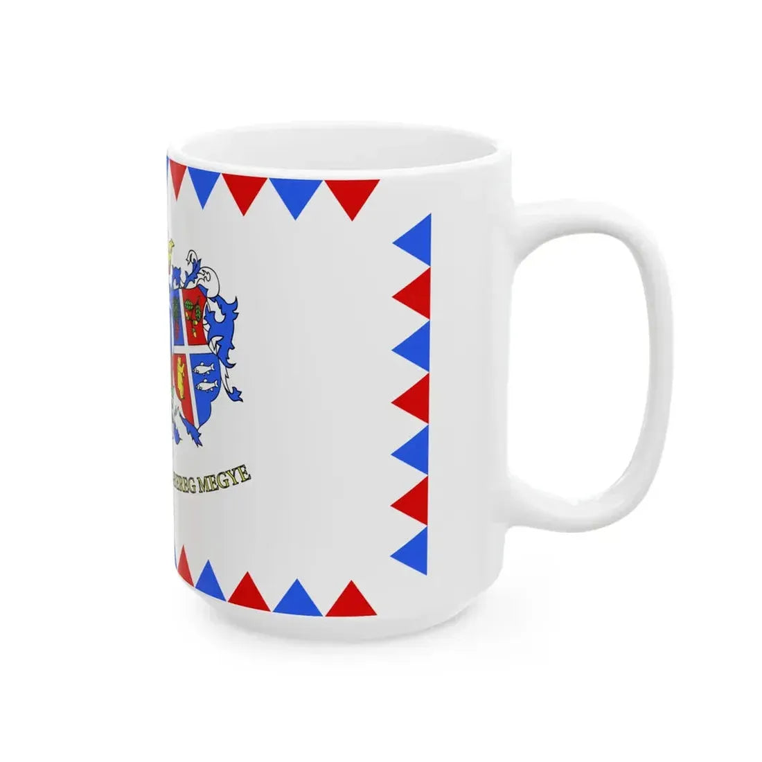Flag-Szabolcs-Szatmar-Bereg-megye (Hungary) White Coffee Mug - Go Mug Yourself