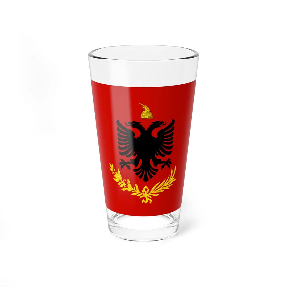 Flag variation of the Albanian Royal Army - Pint Glass 16oz 16oz - Go Mug Yourself