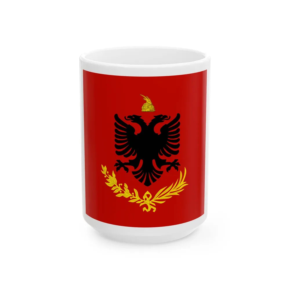 Flag variation of the Albanian Royal Army - White Coffee Mug 15oz - Go Mug Yourself