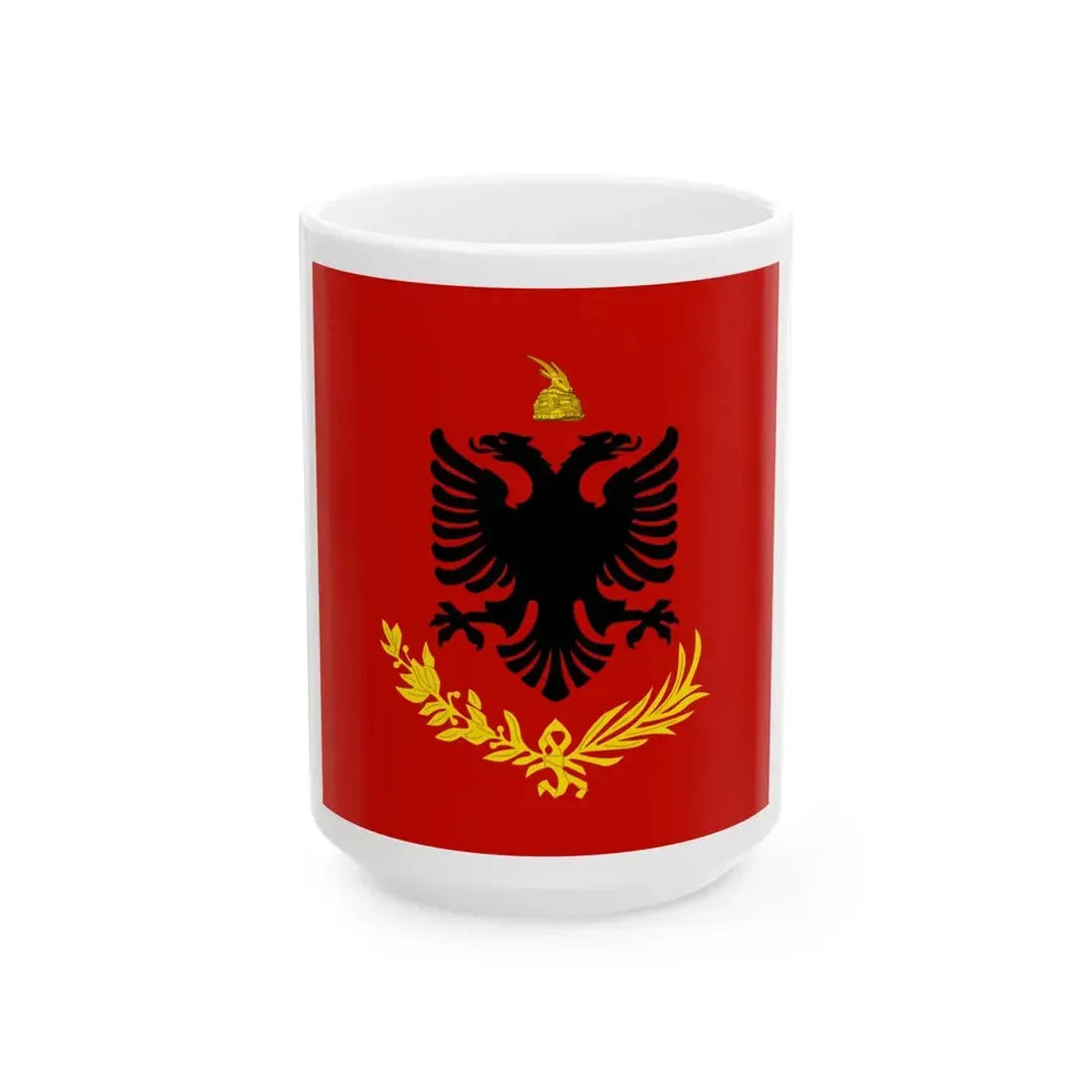 Flag variation of the Albanian Royal Army - White Coffee Mug 15oz - Go Mug Yourself