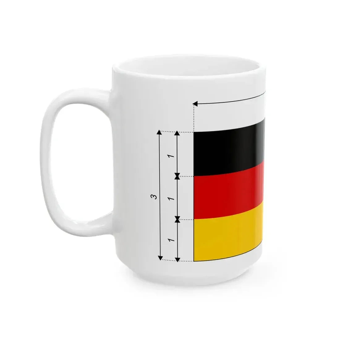 Flaga Niemiec - wymiary (Germany) White Coffee Mug - Go Mug Yourself