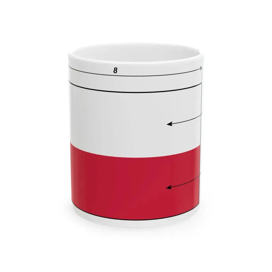 Flaga polski - wymiary wariant (Poland) White Coffee Mug 11oz - Go Mug Yourself