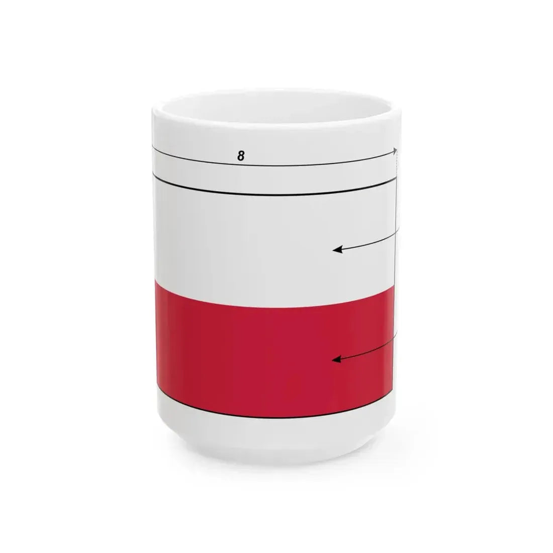 Flaga polski - wymiary wariant (Poland) White Coffee Mug 15oz - Go Mug Yourself