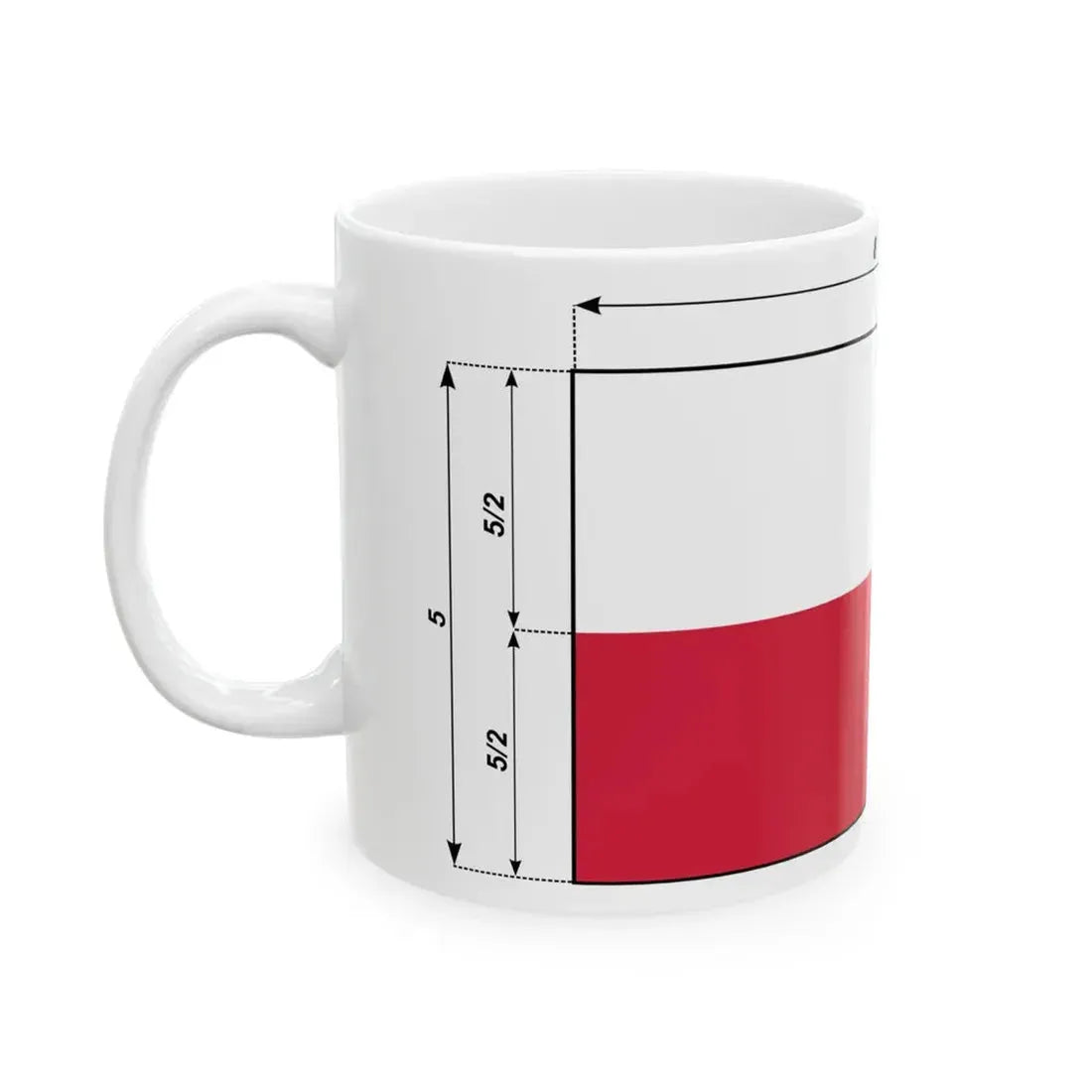 Flaga polski - wymiary wariant (Poland) White Coffee Mug - Go Mug Yourself