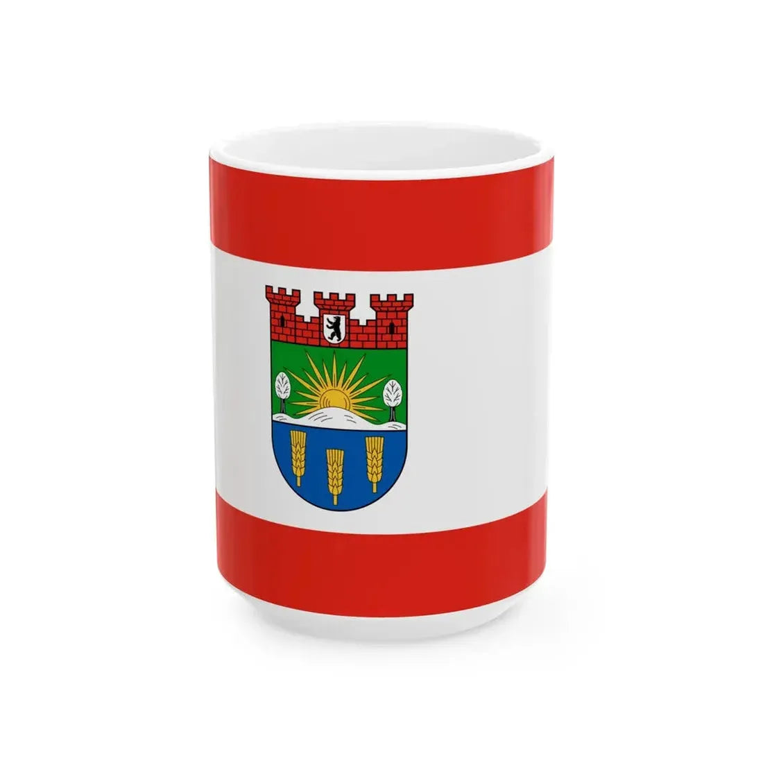 Flagge Bezirk Lichtenberg (Germany) White Coffee Mug 15oz - Go Mug Yourself