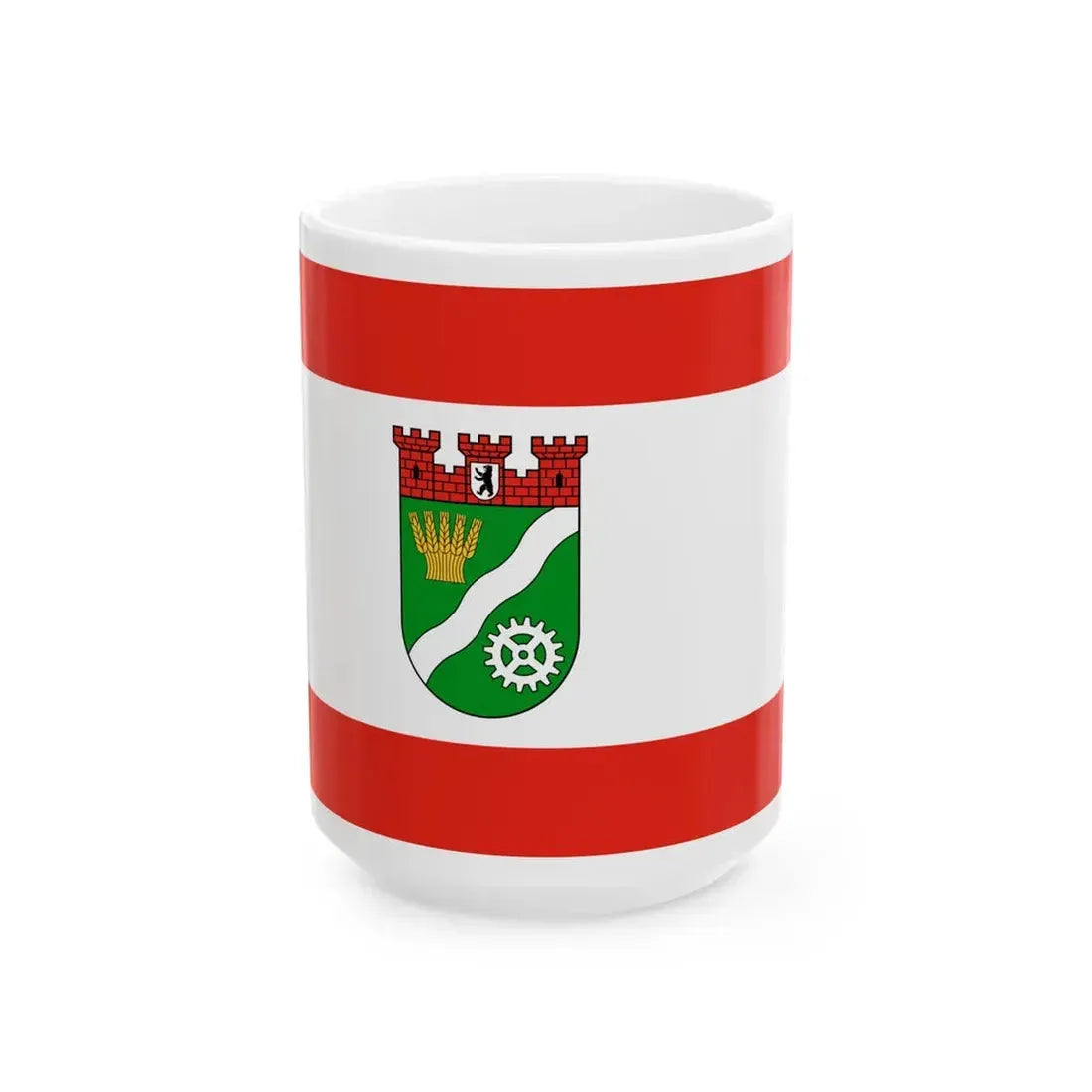 Flagge Bezirk Marzahn-Hellersdorf (Germany) White Coffee Mug 15oz - Go Mug Yourself
