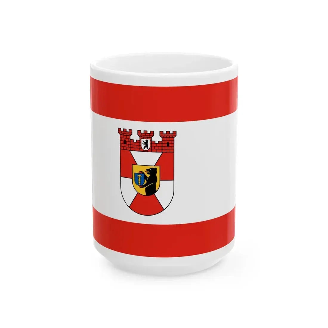 Flagge Bezirk Mitte (Germany) White Coffee Mug 15oz - Go Mug Yourself