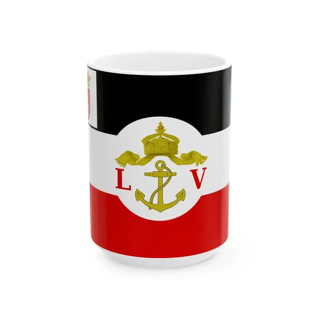 Flagge der Lotsenverwaltung Bremen 1895-1918 Deutsches Kaiserreich (Germany) White Coffee Mug 15oz - Go Mug Yourself