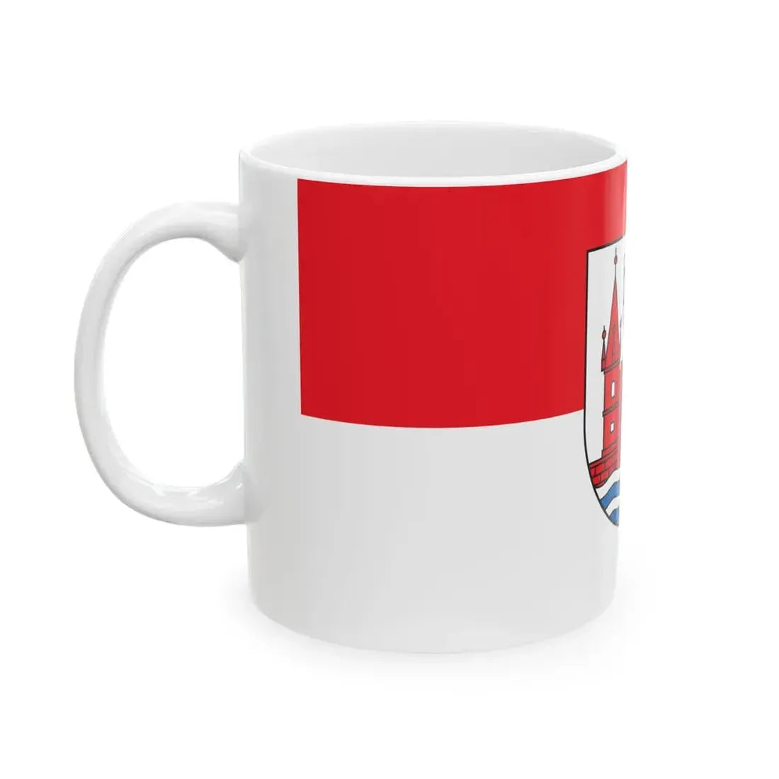 Flagge der Stadt Schwedt (Germany) White Coffee Mug - Go Mug Yourself