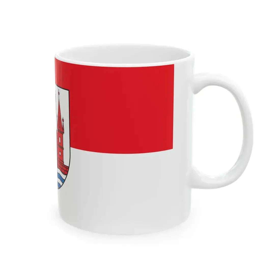Flagge der Stadt Schwedt (Germany) White Coffee Mug - Go Mug Yourself