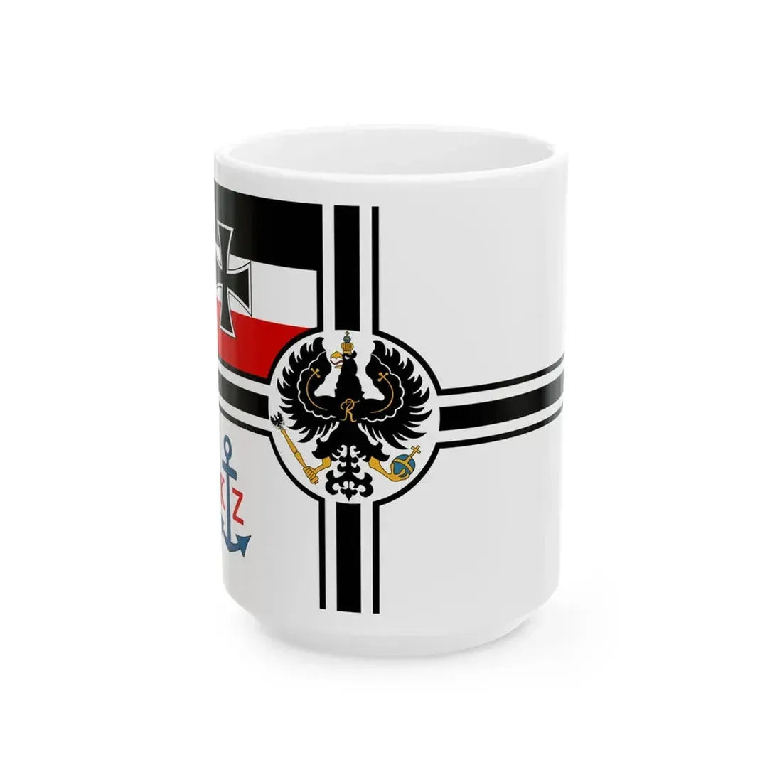 Flagge der Zollfahrzeuge -1892 (Germany) White Coffee Mug 15oz - Go Mug Yourself