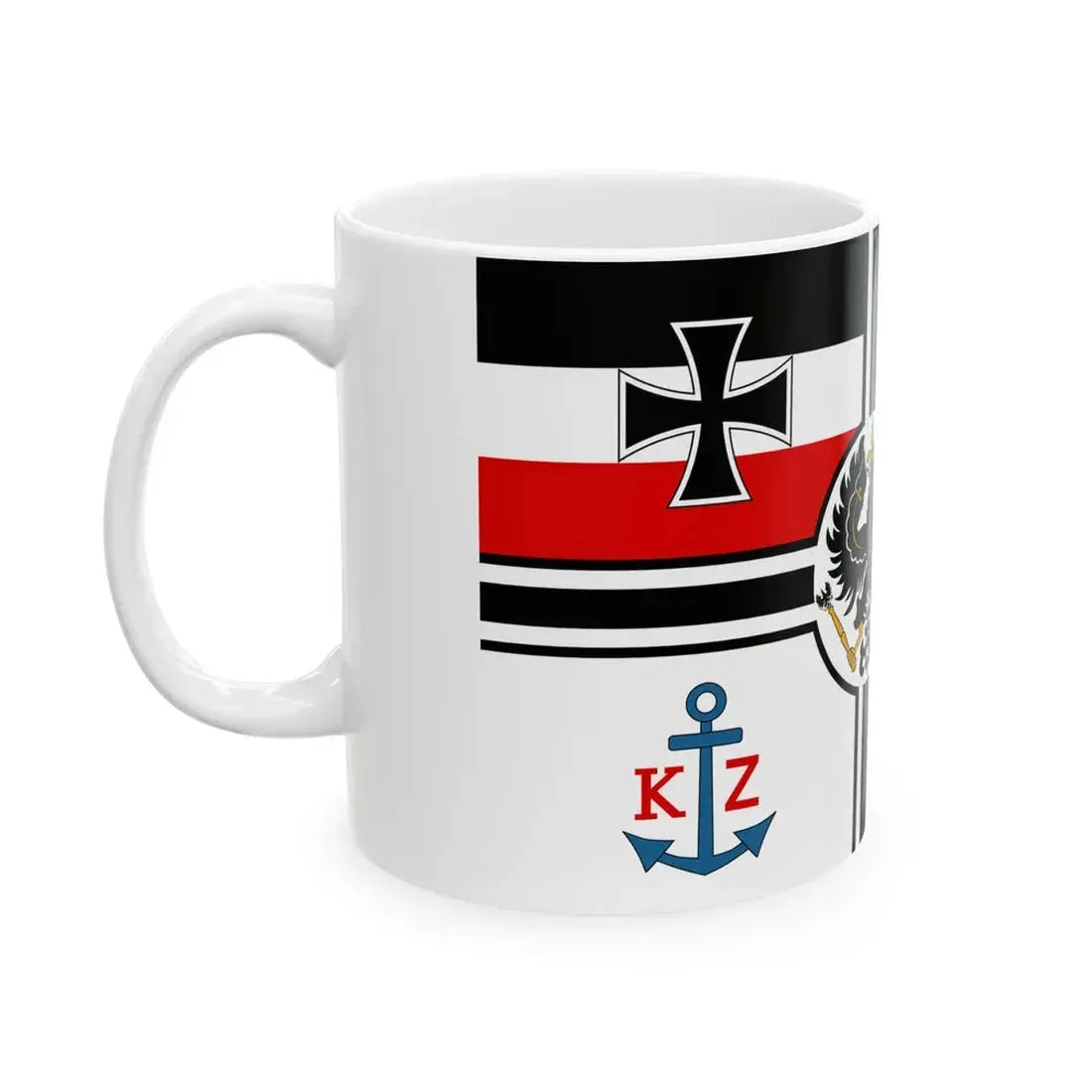 Flagge der Zollfahrzeuge -1892 (Germany) White Coffee Mug - Go Mug Yourself