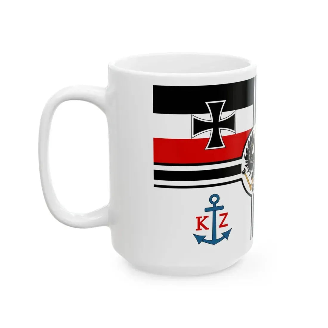 Flagge der Zollfahrzeuge -1892 (Germany) White Coffee Mug - Go Mug Yourself