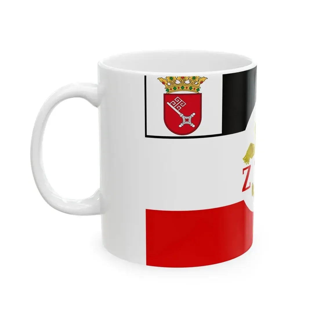 Flagge der Zollverwaltung Bremen 1895-1918 Deutsches Kaiserreich (Germany) White Coffee Mug - Go Mug Yourself