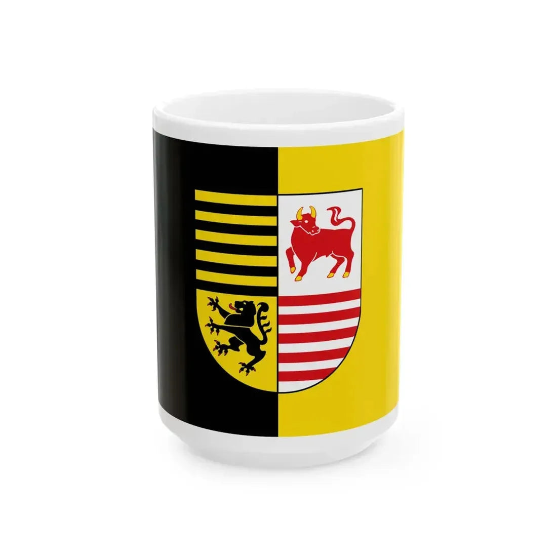 Flagge des Landkreises Elbe-Elster (Germany) White Coffee Mug 15oz - Go Mug Yourself