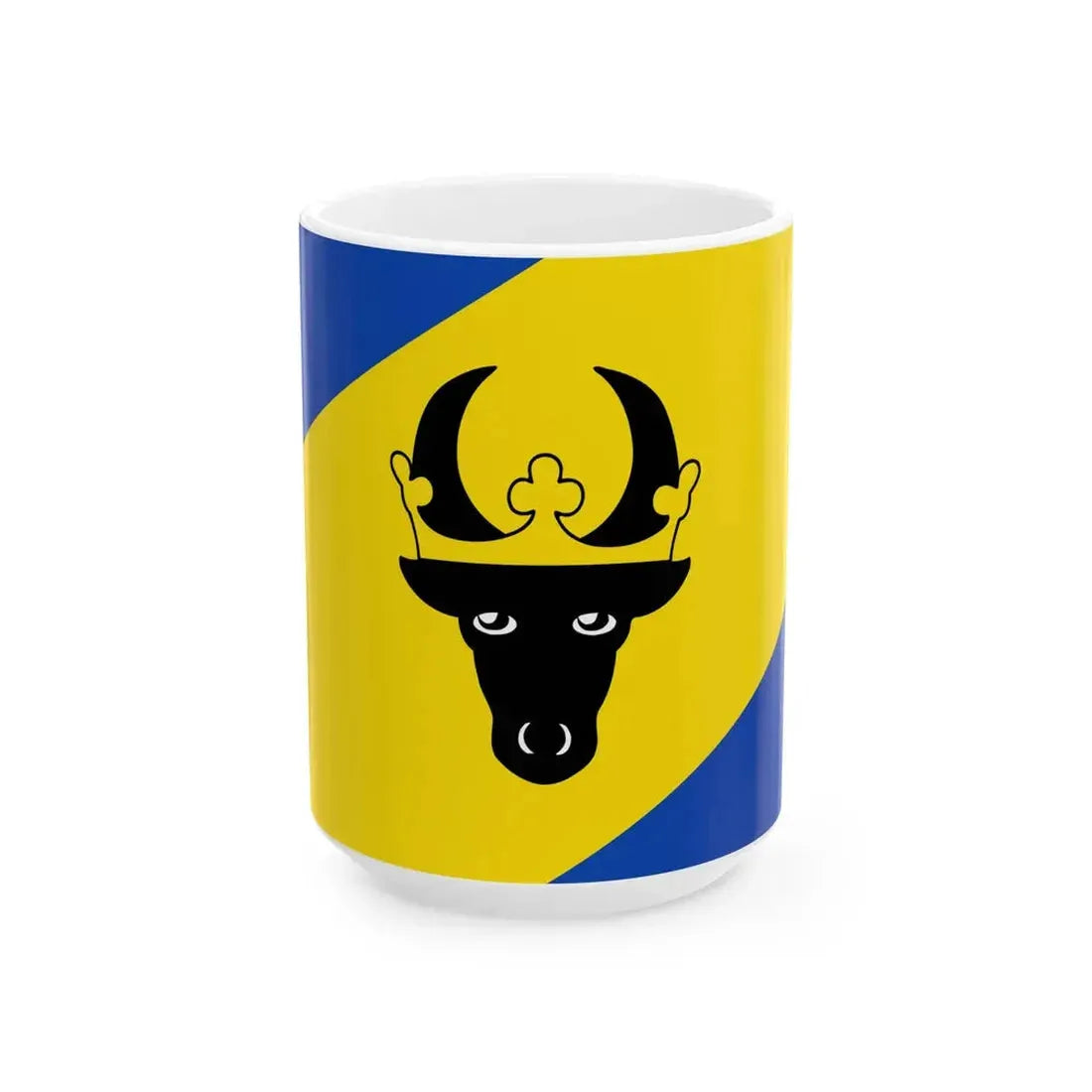 Flagge des Landkreises Parchim (Germany) White Coffee Mug 15oz - Go Mug Yourself