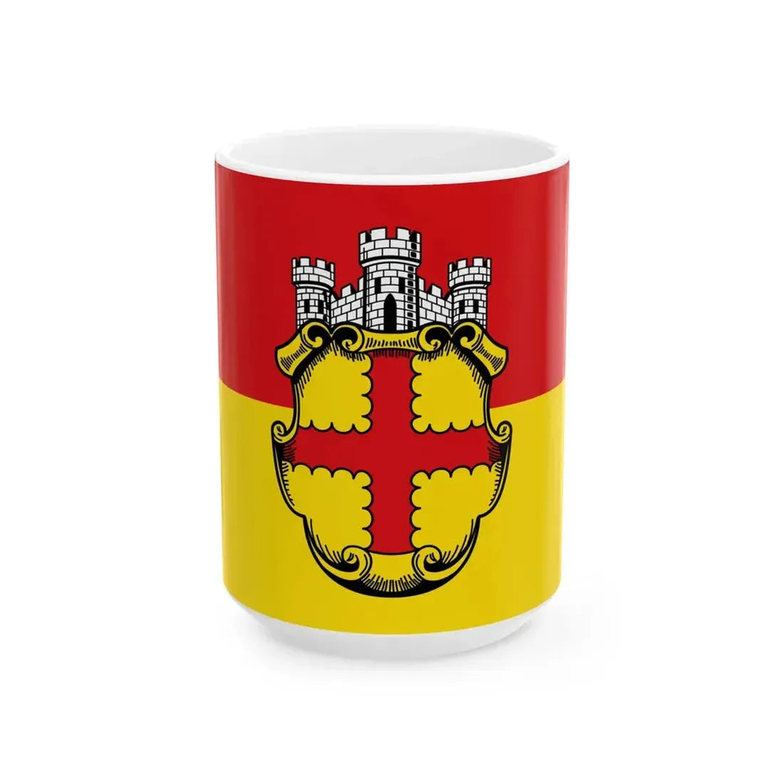 Flagge Eupen 2 (Belgium) White Coffee Mug 15oz - Go Mug Yourself