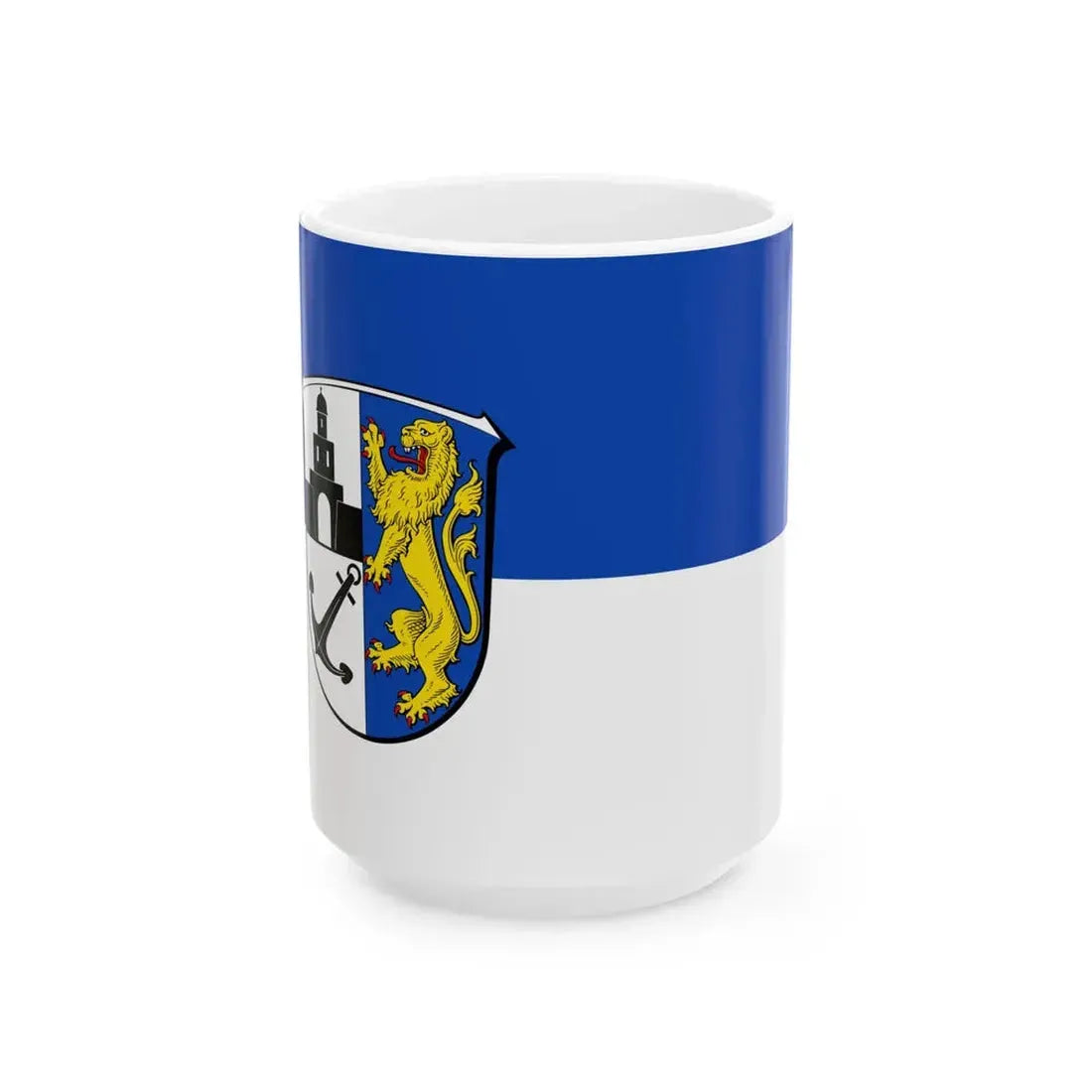 Flagge Ginsheim-Gustavsburg (Germany) White Coffee Mug 15oz - Go Mug Yourself