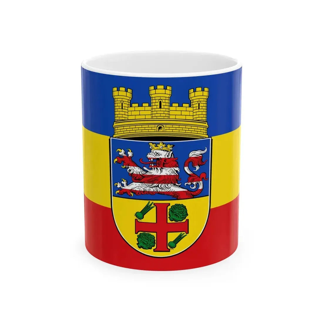 Flagge Gross-Gerau (Germany) White Coffee Mug 11oz - Go Mug Yourself
