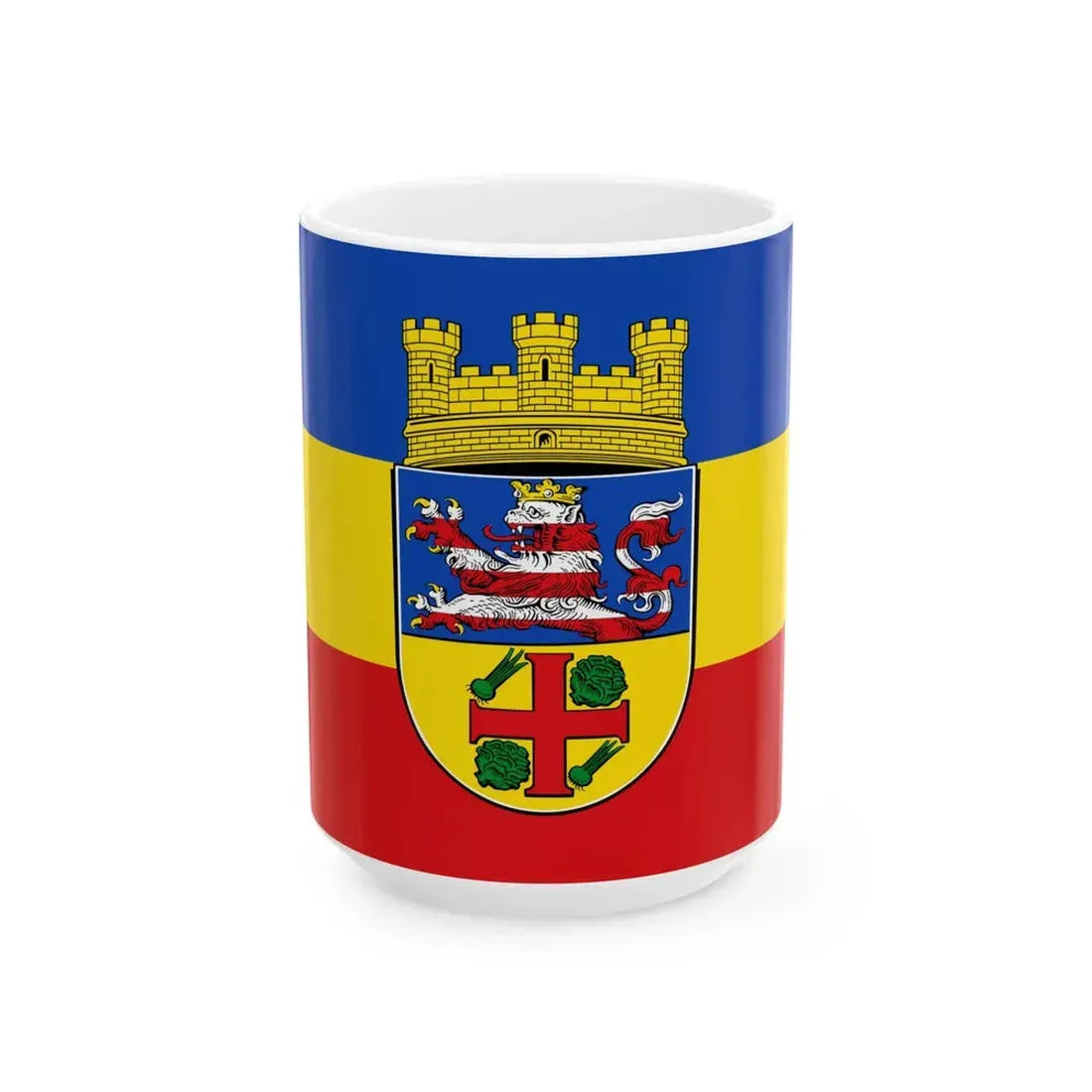 Flagge Gross-Gerau (Germany) White Coffee Mug 15oz - Go Mug Yourself