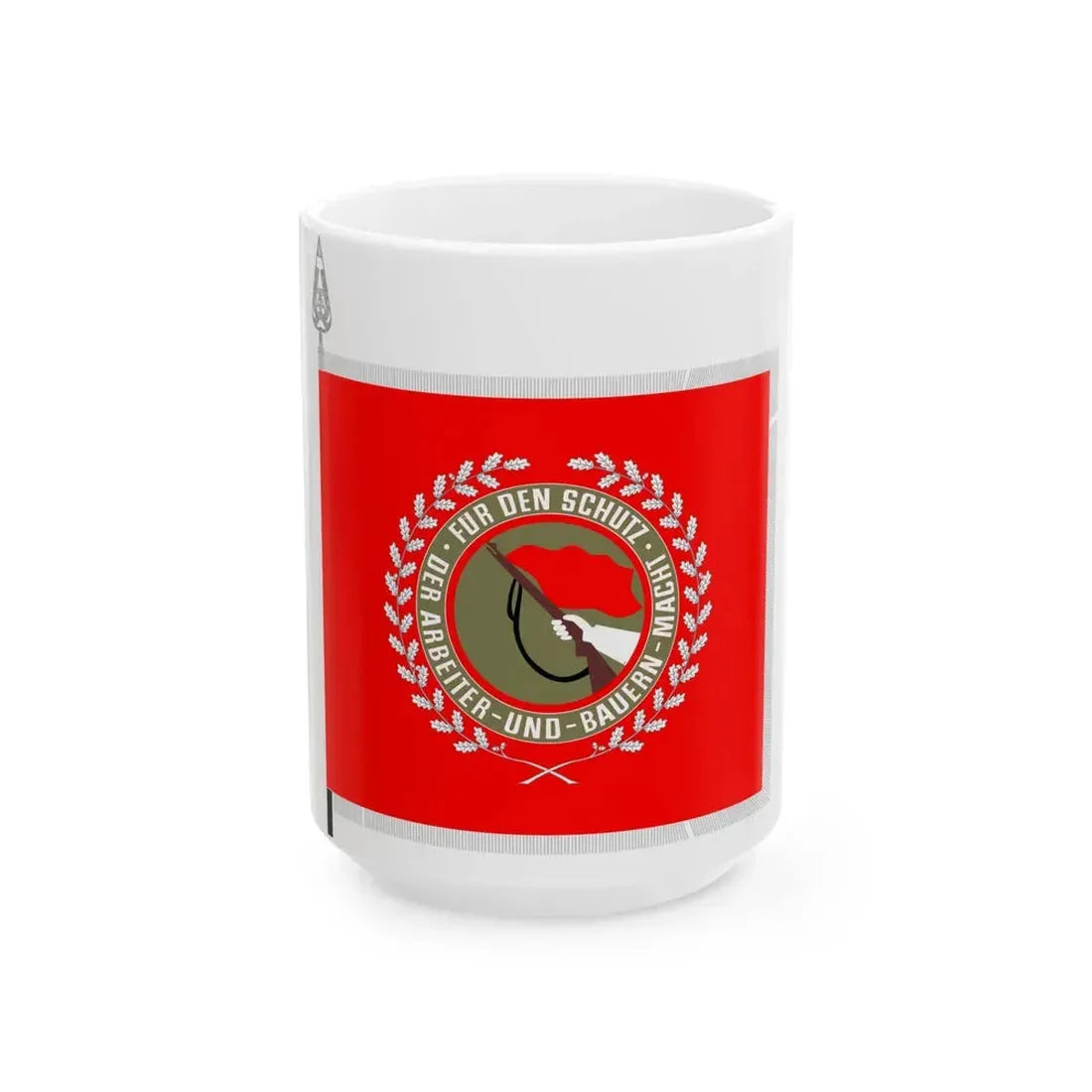 Flagge Kampfgruppen der Arbeiterklasse (Germany) White Coffee Mug 15oz - Go Mug Yourself