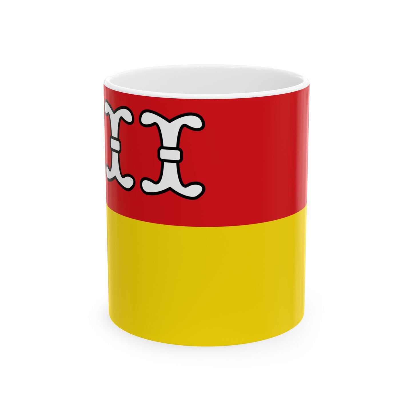 Flagge Kreis Borken 1979 (Germany) White Coffee Mug-11oz-Go Mug Yourself