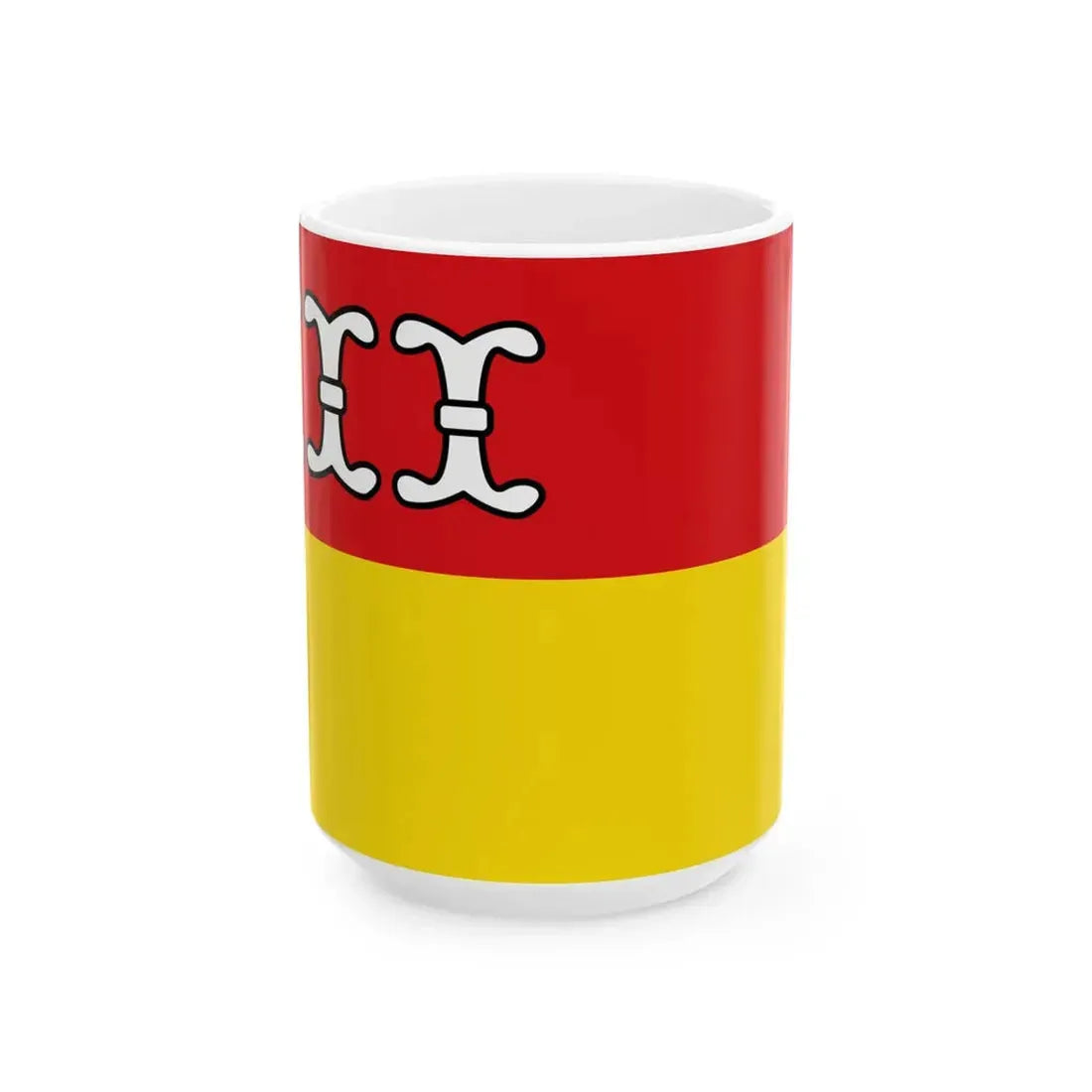 Flagge Kreis Borken 1979 (Germany) White Coffee Mug 15oz - Go Mug Yourself