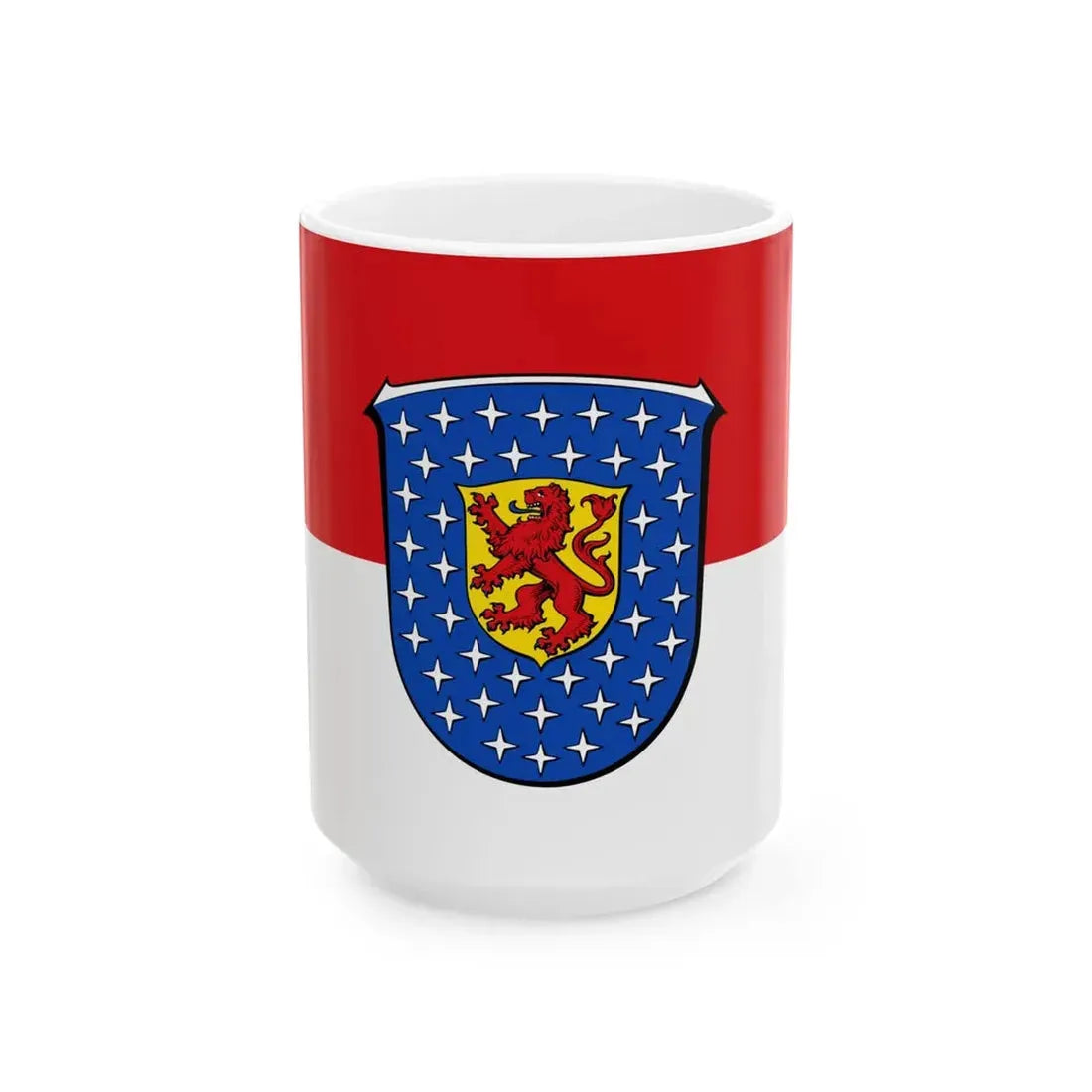 Flagge Landkreis Darmstadt (Germany) White Coffee Mug 15oz - Go Mug Yourself