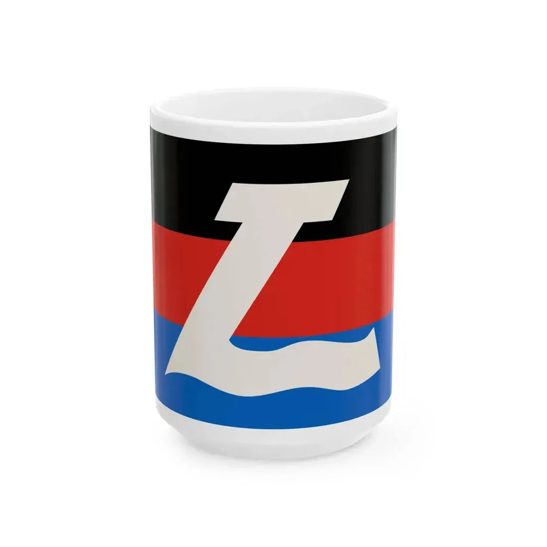 Flagge Langeoog (Germany) White Coffee Mug 15oz - Go Mug Yourself