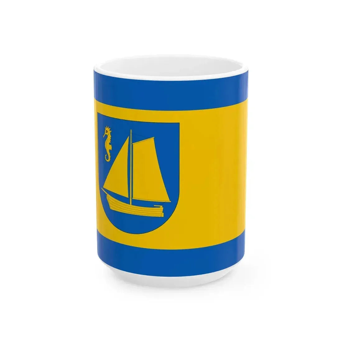 Flagge Timmendorfer Strand (Germany) White Coffee Mug 15oz - Go Mug Yourself