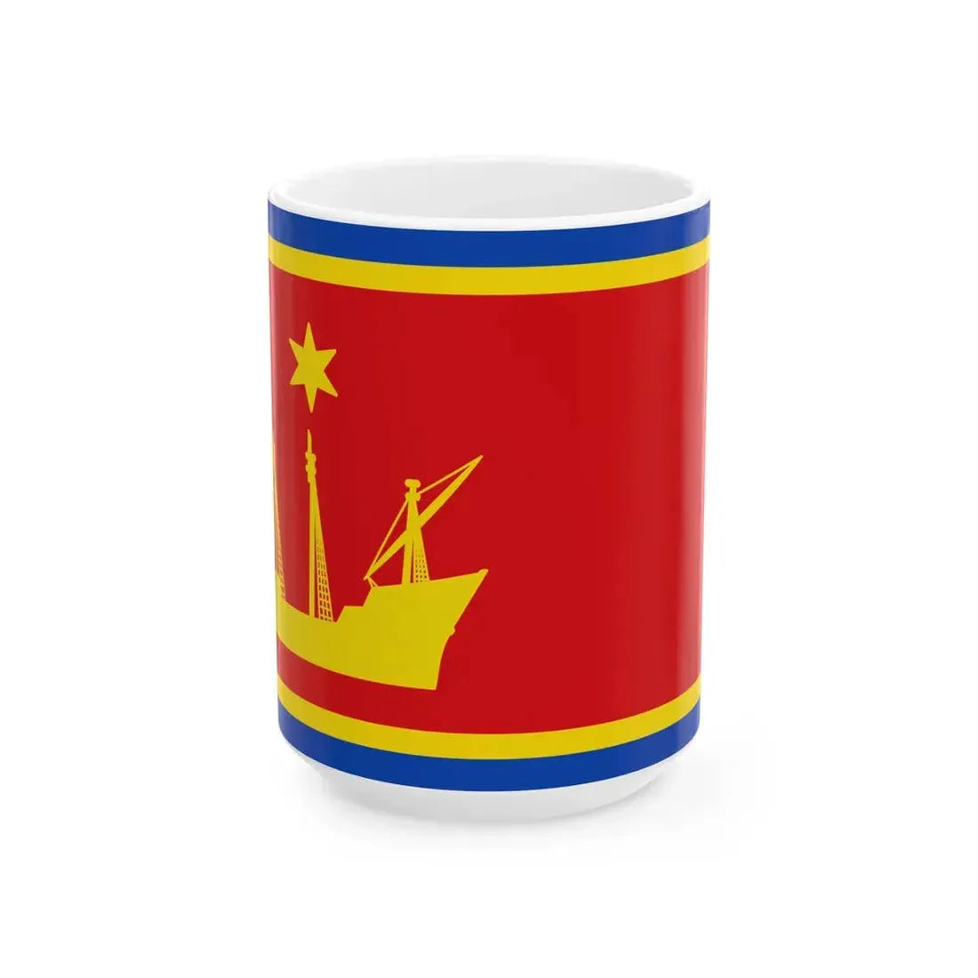 Flagge Wyk auf Foehr (Germany) White Coffee Mug 15oz - Go Mug Yourself