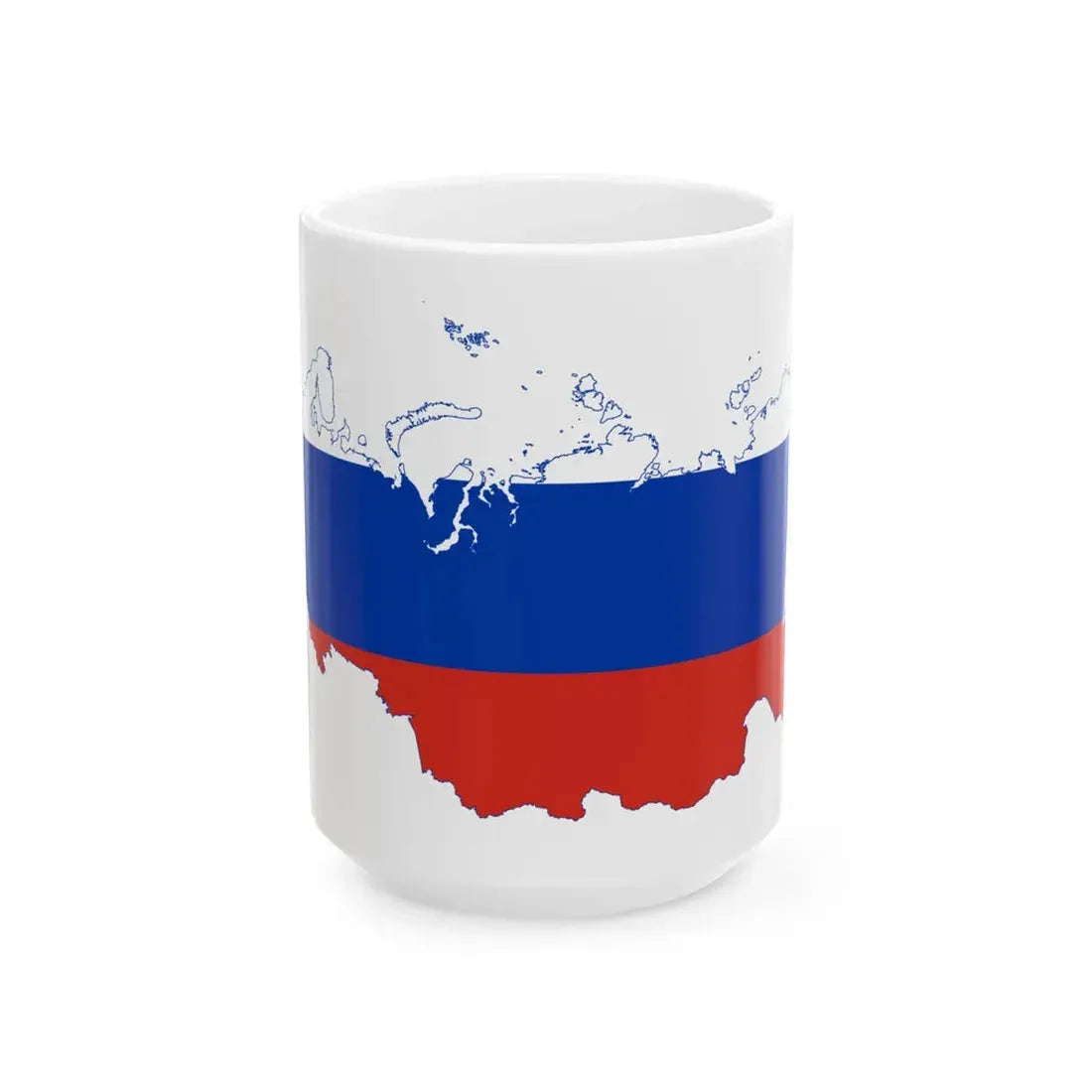 Flagged map of Russia 2014-2022 (Russia) White Coffee Mug 15oz - Go Mug Yourself