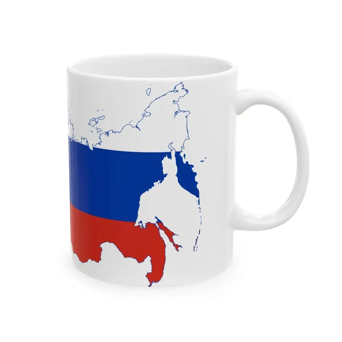 Flagged map of Russia 2014-2022 (Russia) White Coffee Mug - Go Mug Yourself