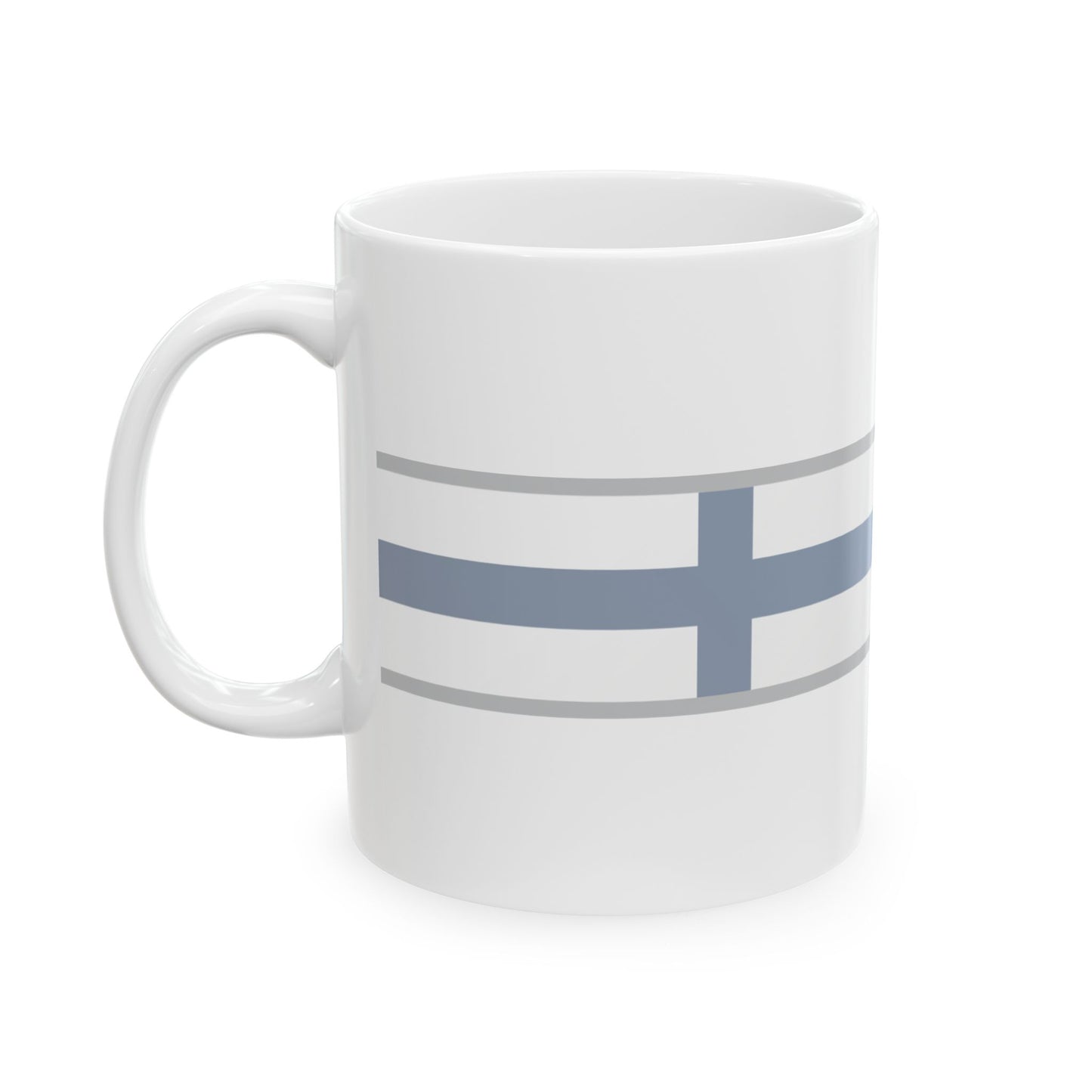 FlagRibbon Finland Sup Shrt (Finland) White Coffee Mug-Go Mug Yourself