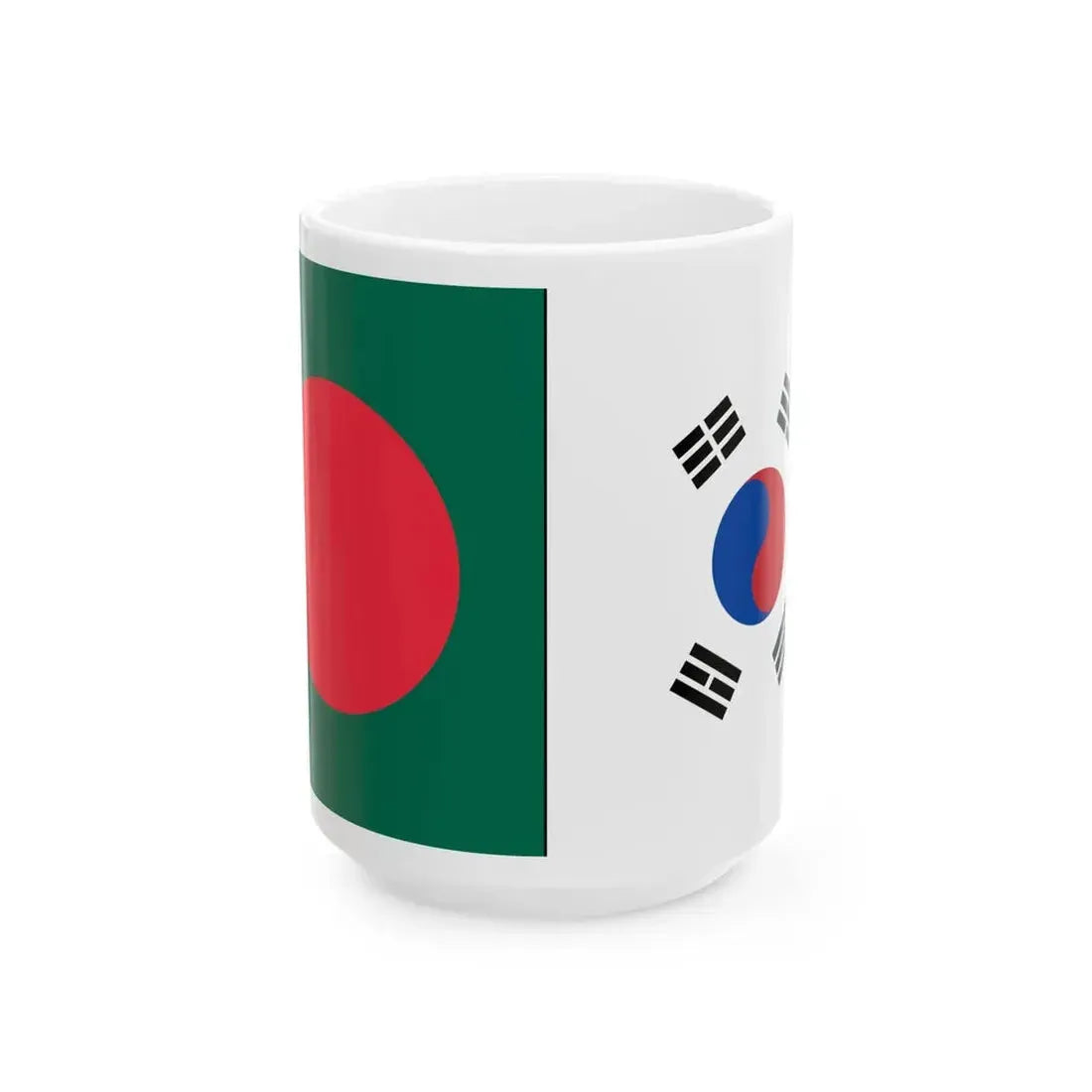Flags of Bangladesh and South Korea 16-9 (Bangladesh) White Coffee Mug 15oz - Go Mug Yourself