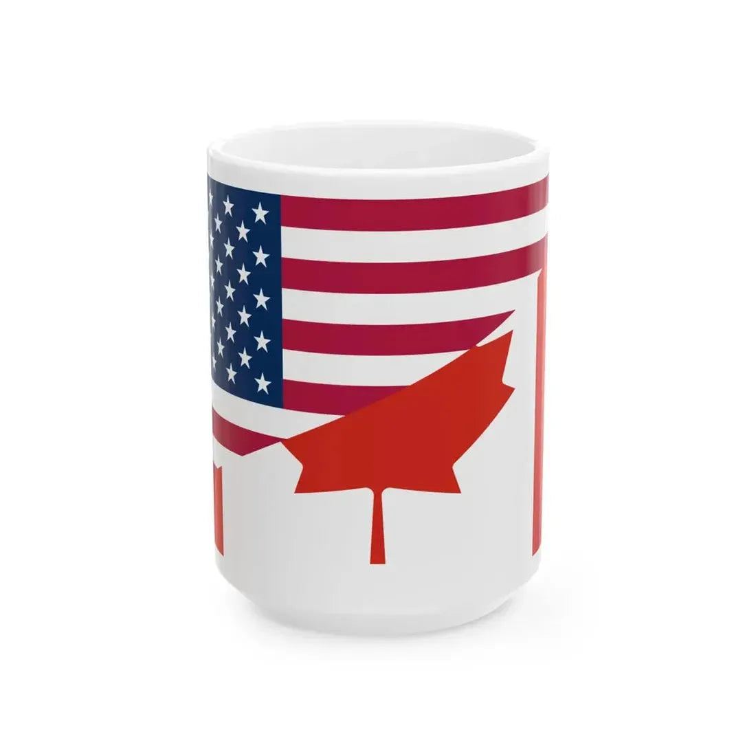 Flags of Canada and the United States (Canada) White Coffee Mug 15oz - Go Mug Yourself
