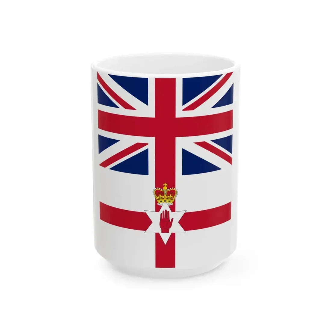 Flags of the United Kingdom and Northern Ireland 1953-1972 (Ireland) White Coffee Mug 15oz - Go Mug Yourself