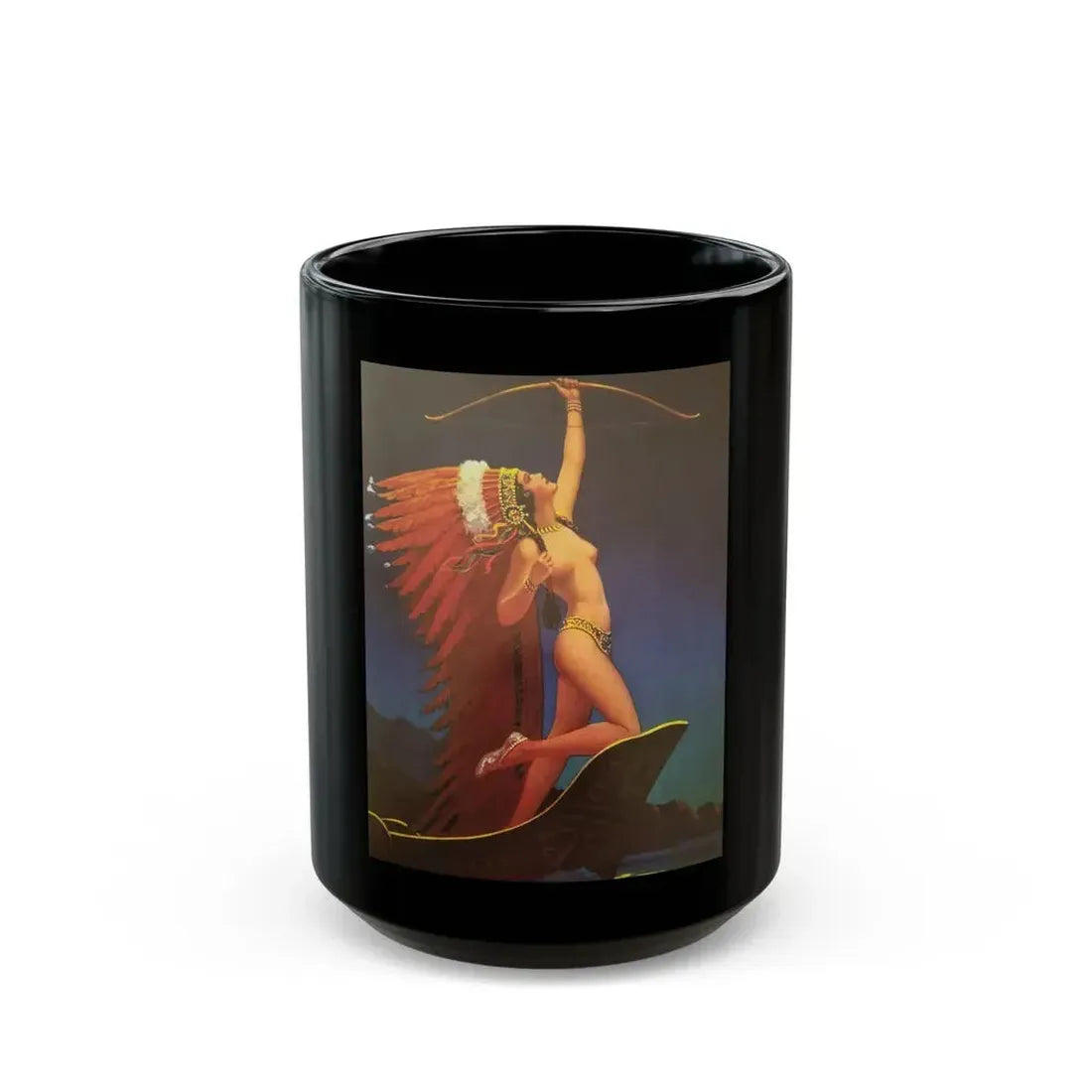 Flaming Arrow, 1936 - Black Coffee Mug 15oz - Go Mug Yourself