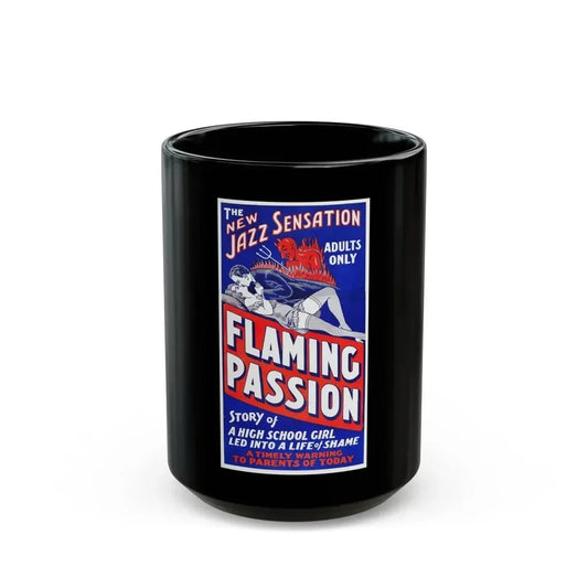 FLAMING PASSION 1923 Movie Poster - Black Coffee Mug 15oz - Go Mug Yourself