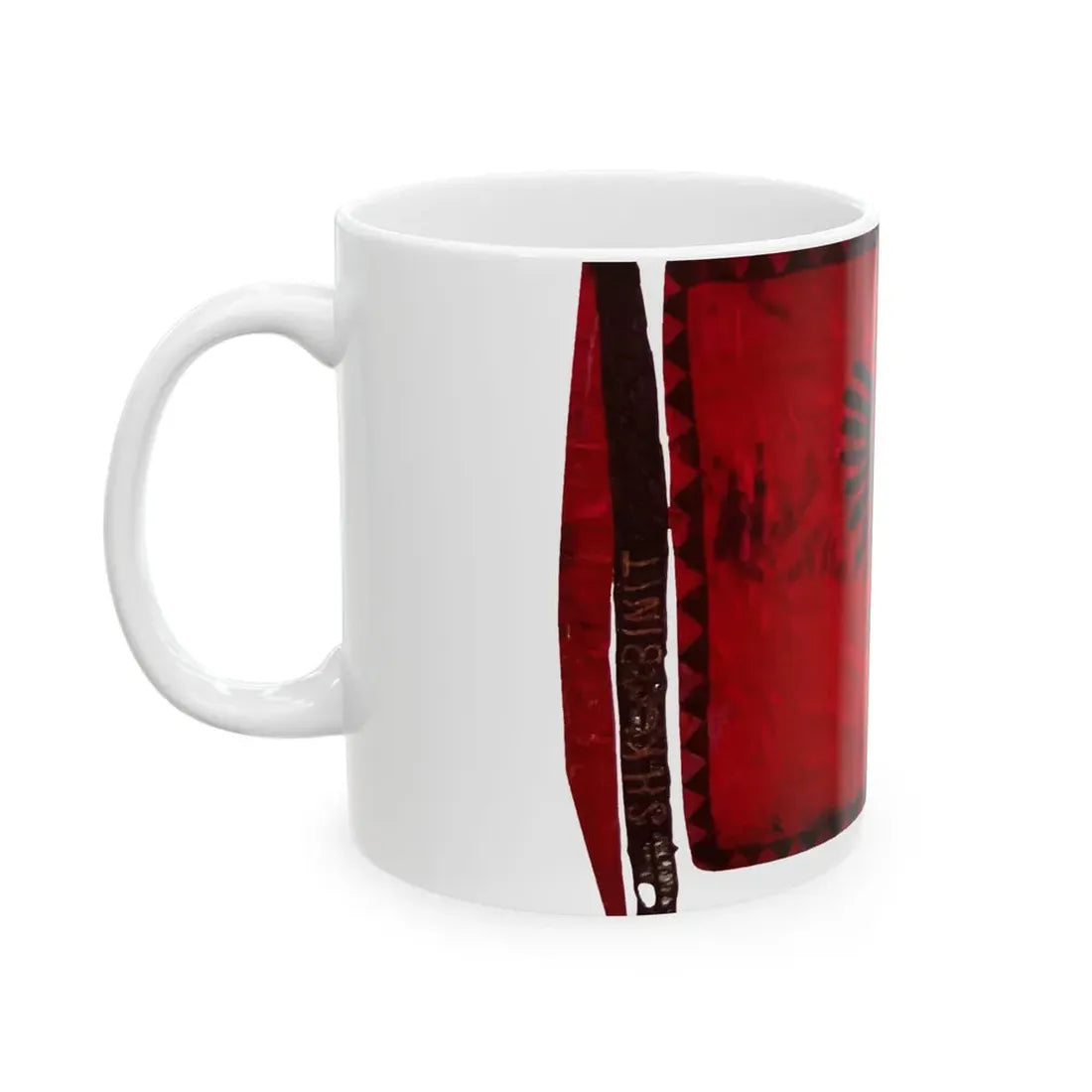 Flamuri i Batalionit Sulmues Ushtarak Shkumbini (Albania) White Coffee Mug - Go Mug Yourself