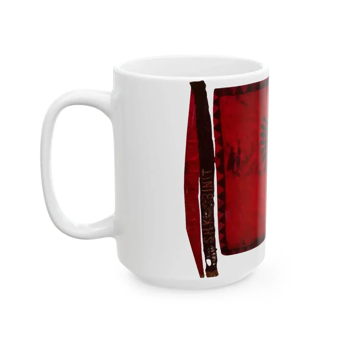 Flamuri i Batalionit Sulmues Ushtarak Shkumbini (Albania) White Coffee Mug - Go Mug Yourself