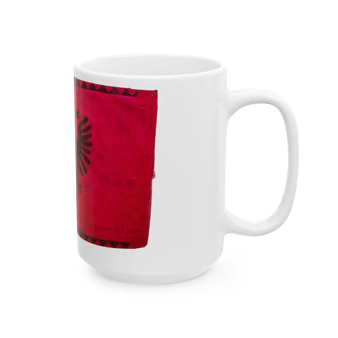 Flamuri i Batalionit Sulmues Ushtarak Shkumbini (Albania) White Coffee Mug - Go Mug Yourself