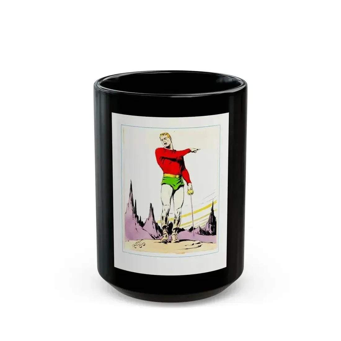 Flash Gordon Print (Puck -- The Comic Weekly, 1939) - Black Coffee Mug 15oz - Go Mug Yourself