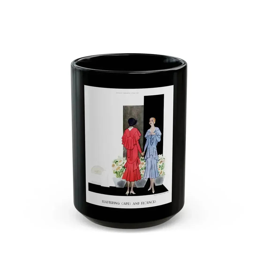Flattering Capes And Flounces, McCall's, April 1930 - Black Coffee Mug 15oz - Go Mug Yourself
